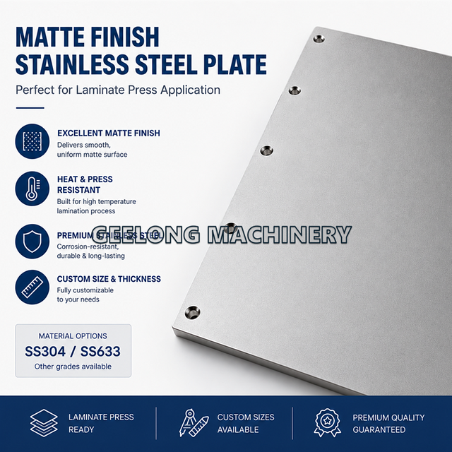 Pelat Tekan Stainless Steel Matte untuk Laminasi Papan