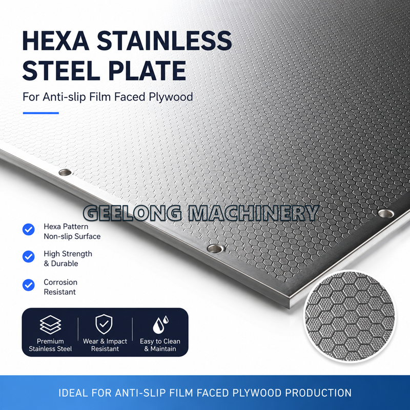 Geelong-Hexa-Anti-slip-Stainless-Steel-Press-Plate-untuk-Kayu Lapis-Laminating